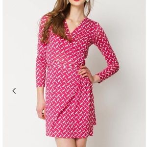 Diane vonFrustenberg Calista Dress in pink and white